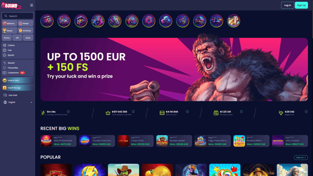 boomsbet casino zonder cruks